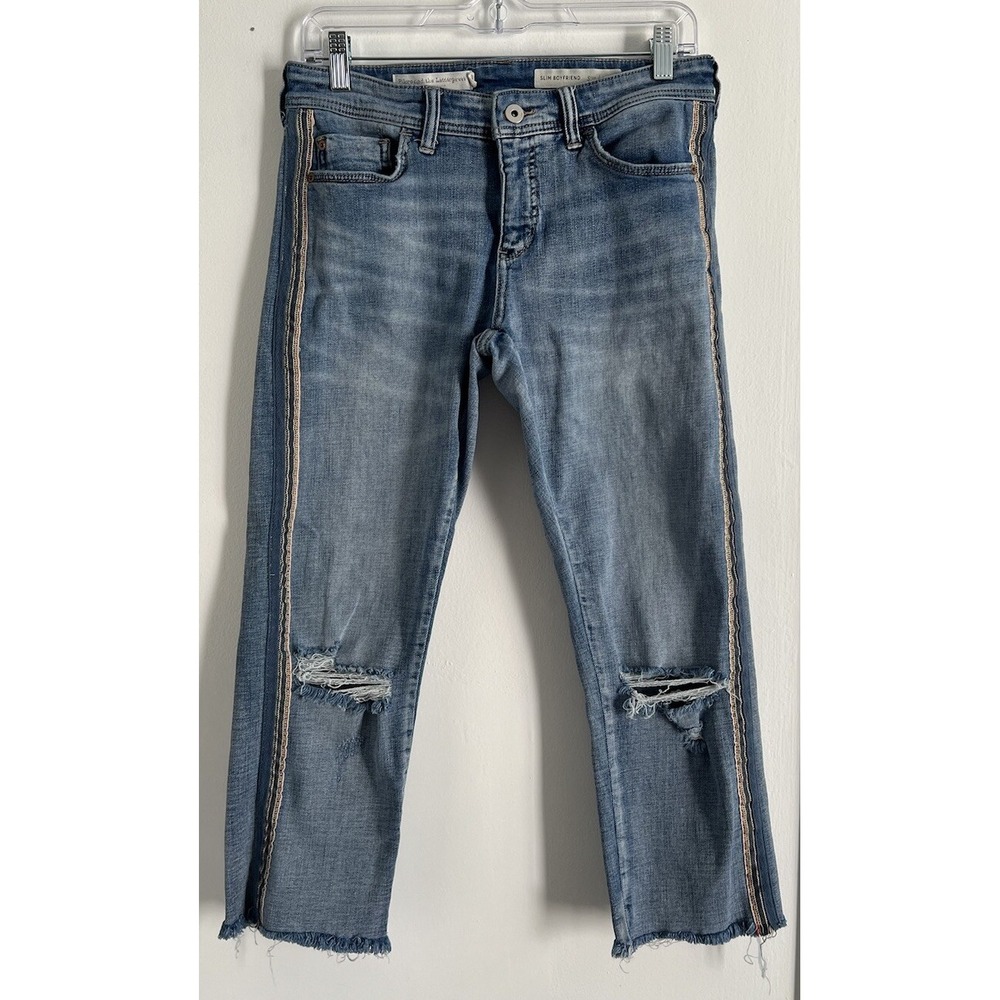 Pilcro And The Letterpress Jeans Slim Boyfriend 26‎ Side Stripe Anthropology